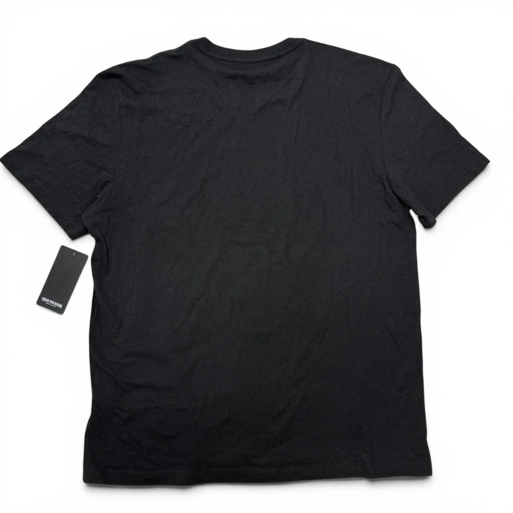 True Religion Mens Scripted Buddha Face Tee Jet‎ Black Graphic T-Shirt XXL NWT